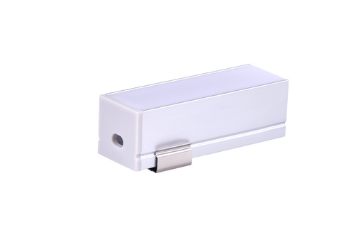 [SP3320] A2ZWORLD Kit Profilo Alluminio Completo Da 2 Metri Per Striscia Led, Larga Alta, Dimensione 20*20mm, Larghezza Interna 16mm, 211g/m, Copertura Opale, Tappi Chiusura e Clip Fissaggio Incluso