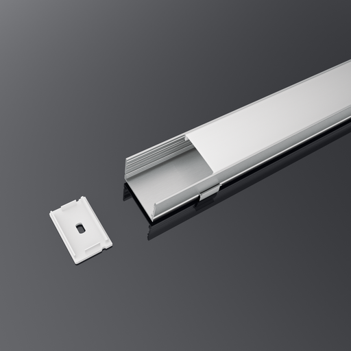 [SP3520] A2ZWORLD Kit Profilo Alluminio Completo Da 2 Metri Per Striscia Led, Super Larga e Alta, Dimensione 30*20mm, Larghezza Interna 25mm, 234g/m, Copertura Opale, Tappi Chiusura e Clip Fissaggio Incluso,BAV3371