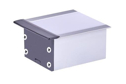 [SP4320] A2ZWORLD Kit Profilo Alluminio Completo Da 2 Metri Per Striscia Led, Super Larga e Alta Da Incasso, Dimensione 63.5*35mm, Larghezza Interna 44mm, 515g/m, Copertura Opale, Tappi Chiusura e Clip Fissaggio Incluso