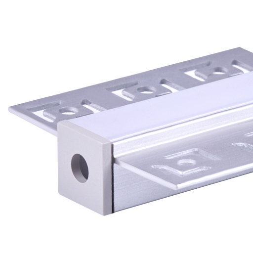 [SP4620] Kit Profilo Alluminio Completo Da 2 Metri Per Striscia Led, Da Incasso Cartongesso Con Alette Scomparsa, Dimensione 55.5X14.9mm, Larghezza Interna 12.9mm, 284g/m, Copertura Opale, Tappi Chiusura e Clip Fissaggio Incluso,BAV23173,BAV3360,BA4435,BA0007