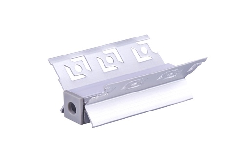 [SP4720] A2ZWORLD Kit Profilo Alluminio Completo Da 2 Metri Per Striscia Led, Angolare Interno Da Incasso Con Alette Scomparsa,  Dimensione 46.27*23.2mm, Larghezza Interna 10mm, 279g/m, Copertura Opale, Tappi Chiusura e Clip Fissaggio Incluso,BAV3362