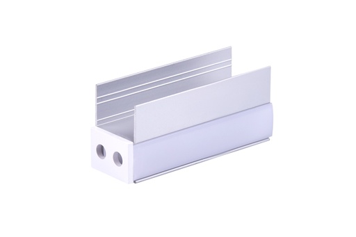 [SP4920] A2ZWORLD Kit Profilo Alluminio Completo Da 2 Metri Per Striscia Led, Doppio Esposizione Per Mensola, Dimensione 28.7*20.2mm, Larghezza Interna 10mm, 202g/m, Copertura Opale, Tappi Chiusura e Clip Fissaggio Incluso