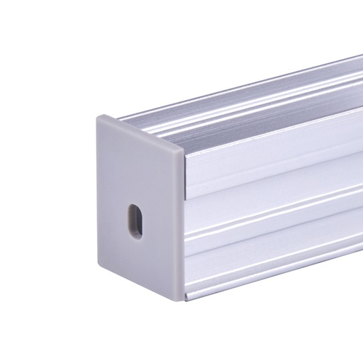 [SP5220] Kit Profilo Alluminio Completo Da 2 Metri Per Striscia Led, Larga e Alta Da Incasso, Dimensione 21.3X25.6mm, Larghezza Interna 12mm, 317g/m, Copertura Opale, Tappi Chiusura e Clip Fissaggio Incluso