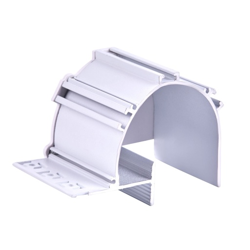 [SP5320] Kit Profilo Alluminio Completo Da 2 Metri Per Striscia Led, Da Cartongesso Illuminazione Indiritta, Dimensione 95.5X70.1mm, Larghezza Interna 20mm, 1333g/m, Copertura Opale, Tappi Chiusura e Clip Fissaggio Incluso