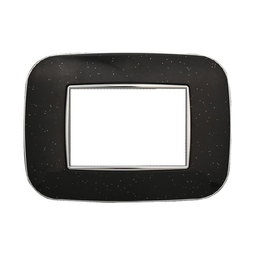 [BAN91324] ETTROIT Placca Orbis Serie Moon 3P Colore Nero Brillante Compatibile Con Bticino Axolute