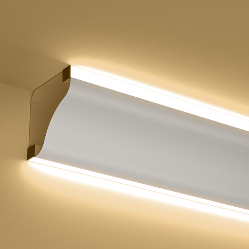 [SP5620] A2ZWORLD Kit Profilo Alluminio Completo Da 2 Metri Per Striscia Led, Angolare Doppio Illuminazione (2 Pezzi), Dimensione 69.1*69.1mm, Larghezza Interna 9.6mm, 832g/m, Copertura Opale, Tappi Chiusura e Clip Fissaggio Incluso