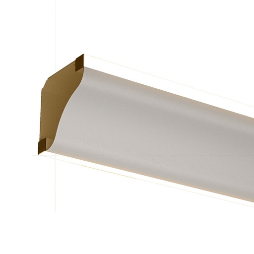 [SP5620] Kit Profilo Alluminio Completo Da 2 Metri Per Striscia Led, Angolare Doppio Illuminazione (2 Pezzi), Dimensione 69.1X69.1mm, Larghezza Interna 9.6mm, 832g/m, Copertura Opale, Tappi Chiusura e Clip Fissaggio Incluso