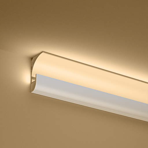 [SP5720] A2ZWORLD Kit Profilo Alluminio Completo Da 2 Metri Per Striscia Led, Angolare Per Battiscopa e Soffitto (2 Pezzi), Dimensione 36.4*60.2mm, Larghezza Interna 9.6mm, 676g/m, Copertura Opale, Tappi Chiusura e Clip Fissaggio Incluso,BAV23180