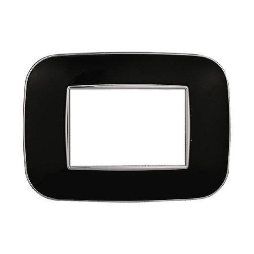 [BAN91302] ETTROIT Placca Orbis Serie Moon 3P Colore Nero Compatibile Con Bticino Axolute