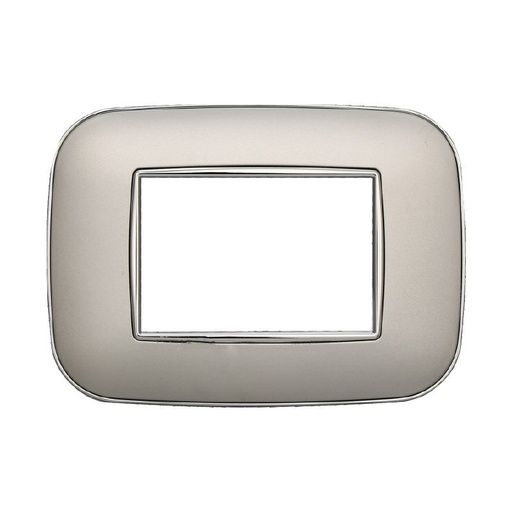 [BAN91306] ETTROIT Placca Orbis Serie Moon 3P Colore Silver Compatibile Con Bticino Axolute