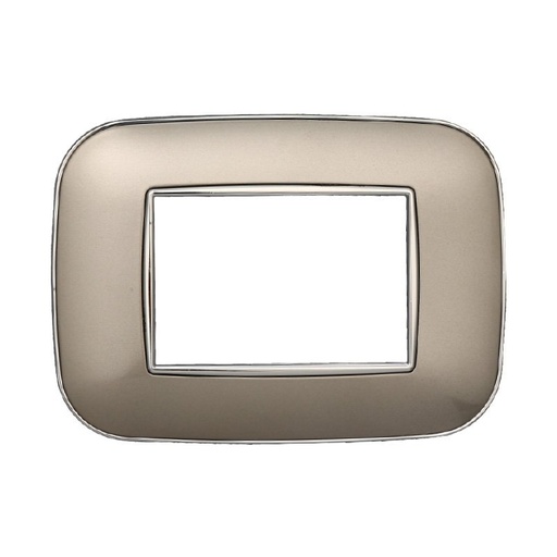 [BAN91308] ETTROIT Placca Orbis Serie Moon 3P Colore Titanio Compatibile Con Bticino Axolute