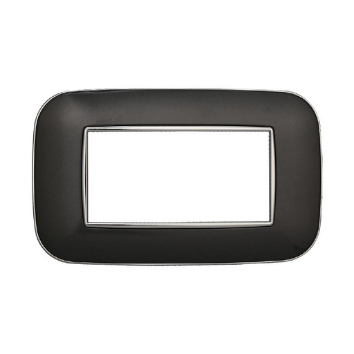 [BAN91407] ETTROIT Placca Orbis Serie Moon 4P Colore Acciaio Scuro Compatibile Con Bticino Axolute