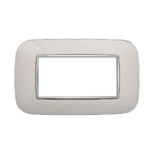 [BAN91401] ETTROIT Placca Orbis Serie Moon 4P Colore Bianco Compatibile Con Bticino Axolute