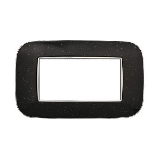 [BAN91424] Placca Orbis Serie Moon 4P Colore Nero Brillante Compatibile Con Bticino Axolute