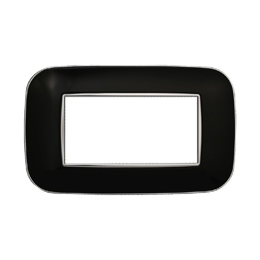 [BAN91402] ETTROIT Placca Orbis Serie Moon 4P Colore Nero Compatibile Con Bticino Axolute