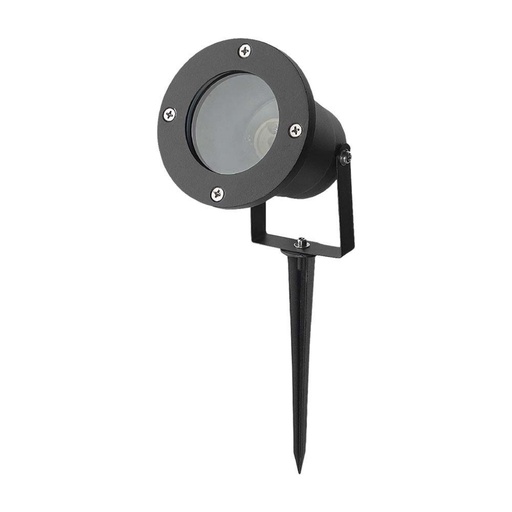 [HS7571] Picchetto Portalampada GU10 Nero Orientabile IP65 Max 35W 