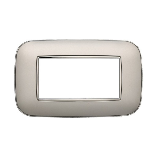 [BAN91406] ETTROIT Placca Orbis Serie Moon 4P Colore Silver Compatibile Con Bticino Axolute