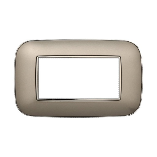 [BAN91408] ETTROIT Placca Orbis Serie Moon 4P Colore Titanio Compatibile Con Bticino Axolute