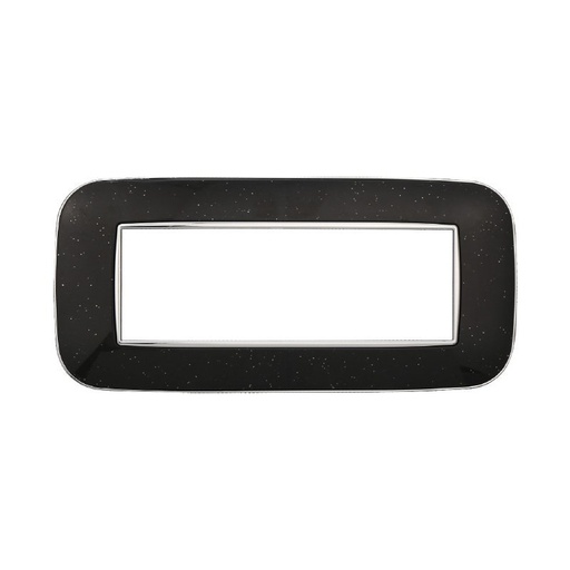 [BAN91624] ETTROIT Placca Orbis Serie Moon 6P Colore Nero Brillante Compatibile Con Bticino Axolute
