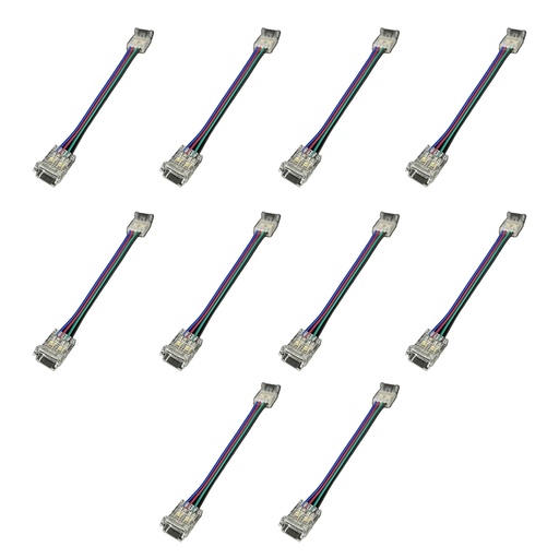 [CL0293] 10 Pezzi Connettore Trasparente Invisibile 10mm RGB 4 PIN per Collegare Strisce LED