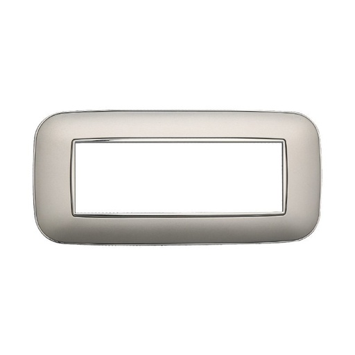 [BAN91606] ETTROIT Placca Orbis Serie Moon 6P Colore Silver Compatibile Con Bticino Axolute