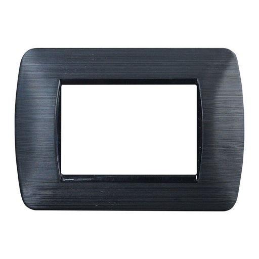 [BLN85314] ETTROIT Placca Plastica Serie Space 3P Colore Nero Satinato Compatibile Con Bticino Living Light