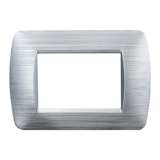 [BLN85315] ETTROIT Placca Plastica Serie Space 3P Colore Silver Satinato Compatibile Con Bticino Living Light
