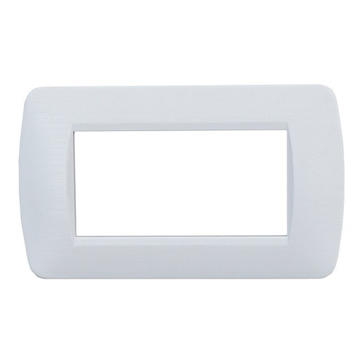 [BLN85401] ETTROIT Placca Plastica Serie Space 4P Colore Bianco Satinato Compatibile Con Bticino Living Light
