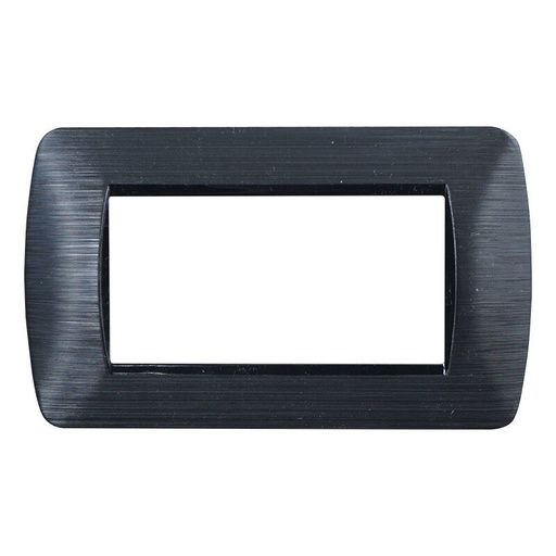 [BLN85414] ETTROIT Placca Plastica Serie Space 4P Colore Nero Satinato Compatibile Con Bticino Living Light