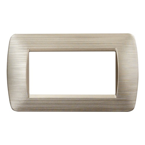 [BLN85411] ETTROIT Placca Plastica Serie Space 4P Colore Oro Satinato Compatibile Con Bticino Living Light