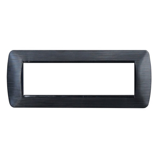 [BLN85714] ETTROIT Placca Plastica Serie Space 7P Colore Nero Satinato Compatibile Con Bticino Living Light