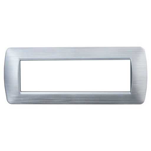 [BLN85715] ETTROIT Placca Plastica Serie Space 7P Colore Silver Satinato Compatibile Con Bticino Living Light