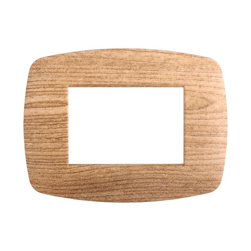 [BLN87305] ETTROIT Placca Slim Serie Space 3P Colore Legno Scuro Compatibile Con Bticino Living Light