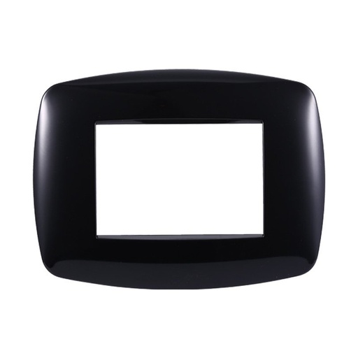 [BLN87302] ETTROIT Placca Slim Serie Space 3P Colore Nero Compatibile Con Bticino Living Light
