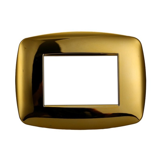 [BLN87312] ETTROIT Placca Slim Serie Space 3P Colore Oro Lucido Compatibile Con Bticino Living Light