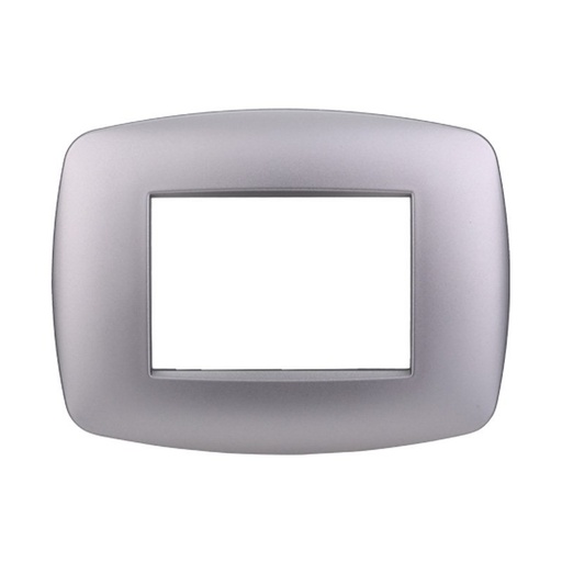 [BLN87306] ETTROIT Placca Slim Serie Space 3P Colore Silver Compatibile Con Bticino Living Light