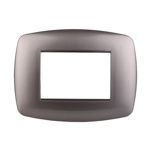 [BLN87308] ETTROIT Placca Slim Serie Space 3P Colore Titanio Compatibile Con Bticino Living Light