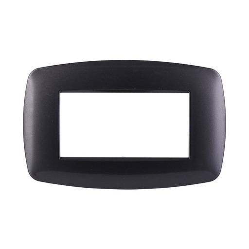 [BLN87407] ETTROIT Placca Slim Serie Space 4P Colore Acciaio Scuro Compatibile Con Bticino Living Light