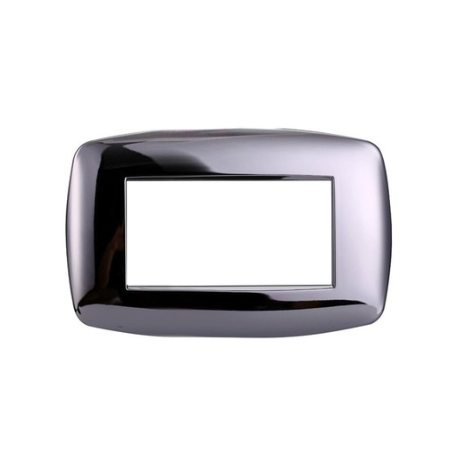 [BLN87413] ETTROIT Placca Slim Serie Space 4P Colore Cromato Lucido Compatibile Con Bticino Living Light