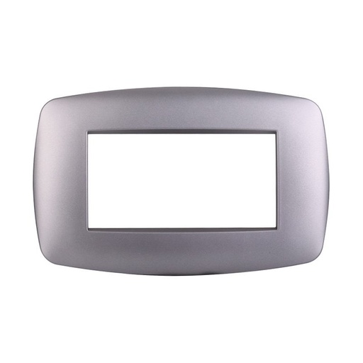 [BLN87406] ETTROIT Placca Slim Serie Space 4P Colore Silver Compatibile Con Bticino Living Light