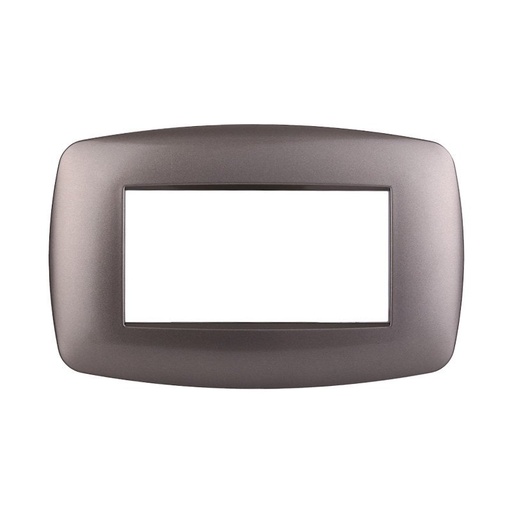 [BLN87408] ETTROIT Placca Slim Serie Space 4P Colore Titanio Compatibile Con Bticino Living Light