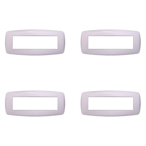[BLN87701] ETTROIT Placca Slim Serie Space 7P Colore Bianco Compatibile Con Bticino Living Light