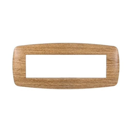 [BLN87705] ETTROIT Placca Slim Serie Space 7P Colore Legno Scuro Compatibile Con Bticino Living Light