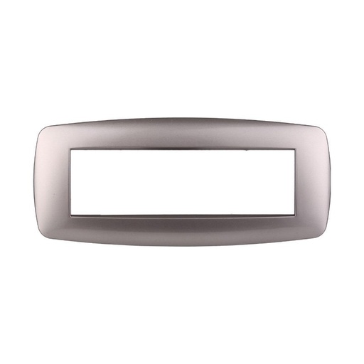 [BLN87708] ETTROIT Placca Slim Serie Space 7P Colore Titanio Compatibile Con Bticino Living Light