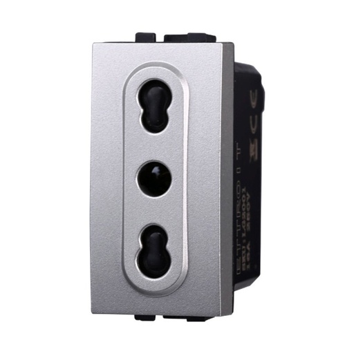 [BLG2001] Presa Bipasso Bivalente 2P+T 10/16A Colore GRIGIO Compatibile Con Bticino Living International