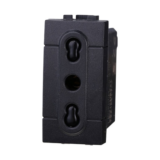[BLN2001] ETTROIT Presa Bipasso Bivalente 2P+T 10/16A Colore Nero Compatibile Con Bticino Living International