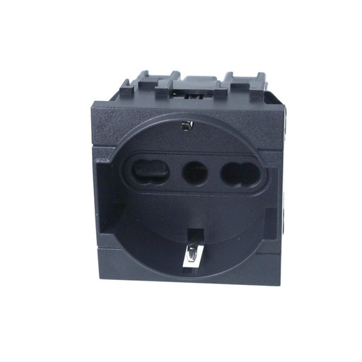 [BLN2102] ETTROIT Presa Schuko 2P+T 16A Colore Nero Compatibile Con Bticino Living International