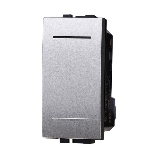 [BLG1001] ETTROIT Pulsante 1P 16A Unipolare Colore GRIGIO Compatibile Con Bticino Living International