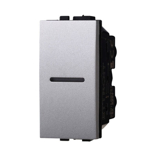 [BLG0601] ETTROIT Pulsante Assiale 1P 16A Unipolare Colore GRIGIO Compatibile Con Bticino Living International