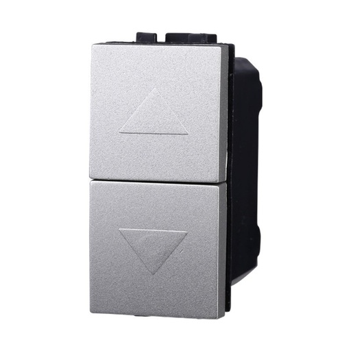 [BLG1202] ETTROIT Pulsante Interbloccato Doppio Saliscendi 1P+1P 10A Colore GRIGIO Compatibile Con Bticino Living International